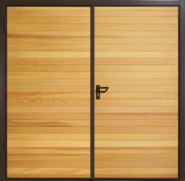 Garador Horizontal Cedar Timber Panel Side-Hinged Garage Door