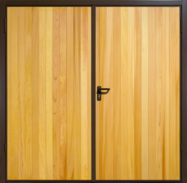 Garador Vertical Cedar Timber Panel Side-Hinged Garage Door